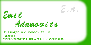 emil adamovits business card